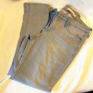 Athleta grey denim ankle length jeans.
